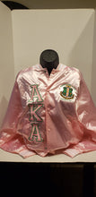 Alpha Kappa Alpha Bomber Satin Jacket - Unisex (Pink/Green)