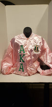 Alpha Kappa Alpha Bomber Satin Jacket - Unisex (Pink/Green)
