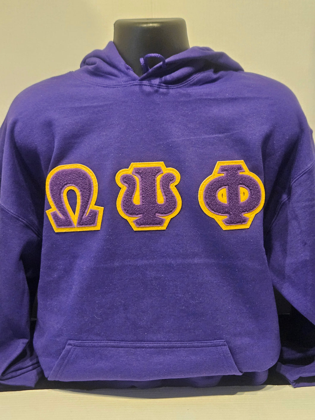 OMEGA PSI PHI PURPLE HOODIE(Chenille Letters)