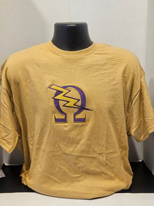 OMEGA PSI PHI OLD GOLD (QUE LBOLT)TEE