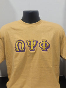 OMEGA PSI PHI OLD GOLD TEE