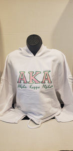 AKA White Bold Design(Drawstring Hoodie)