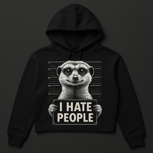 Introvert Black Cropped Hoodie(Limited Edition)