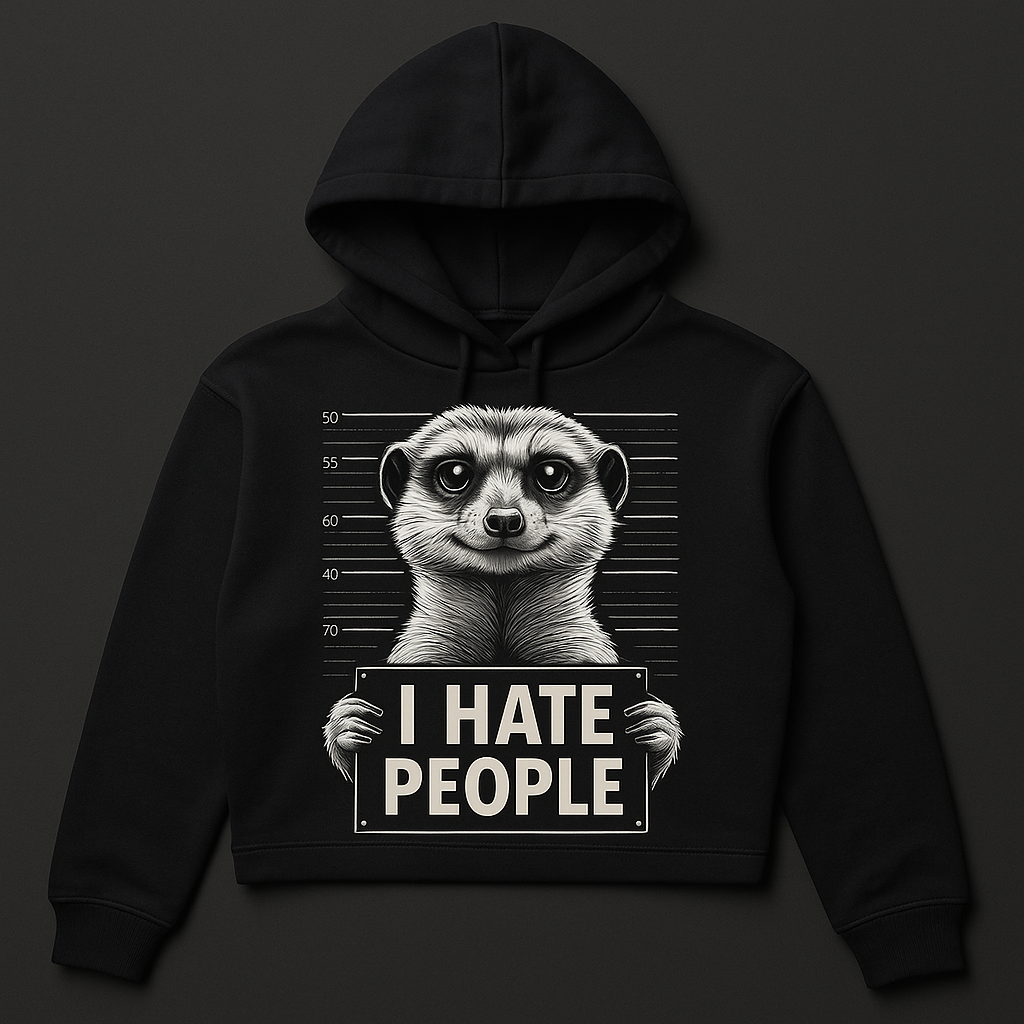 Introvert Black Cropped Hoodie(Limited Edition)