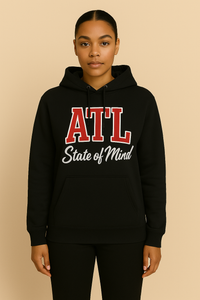 ATL"State Of Mind" Cropped Hoodie(Black)