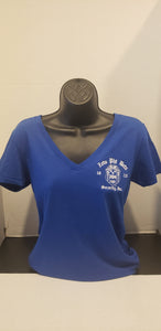 Zeta Phi Beta Shield V-neck(Blue)