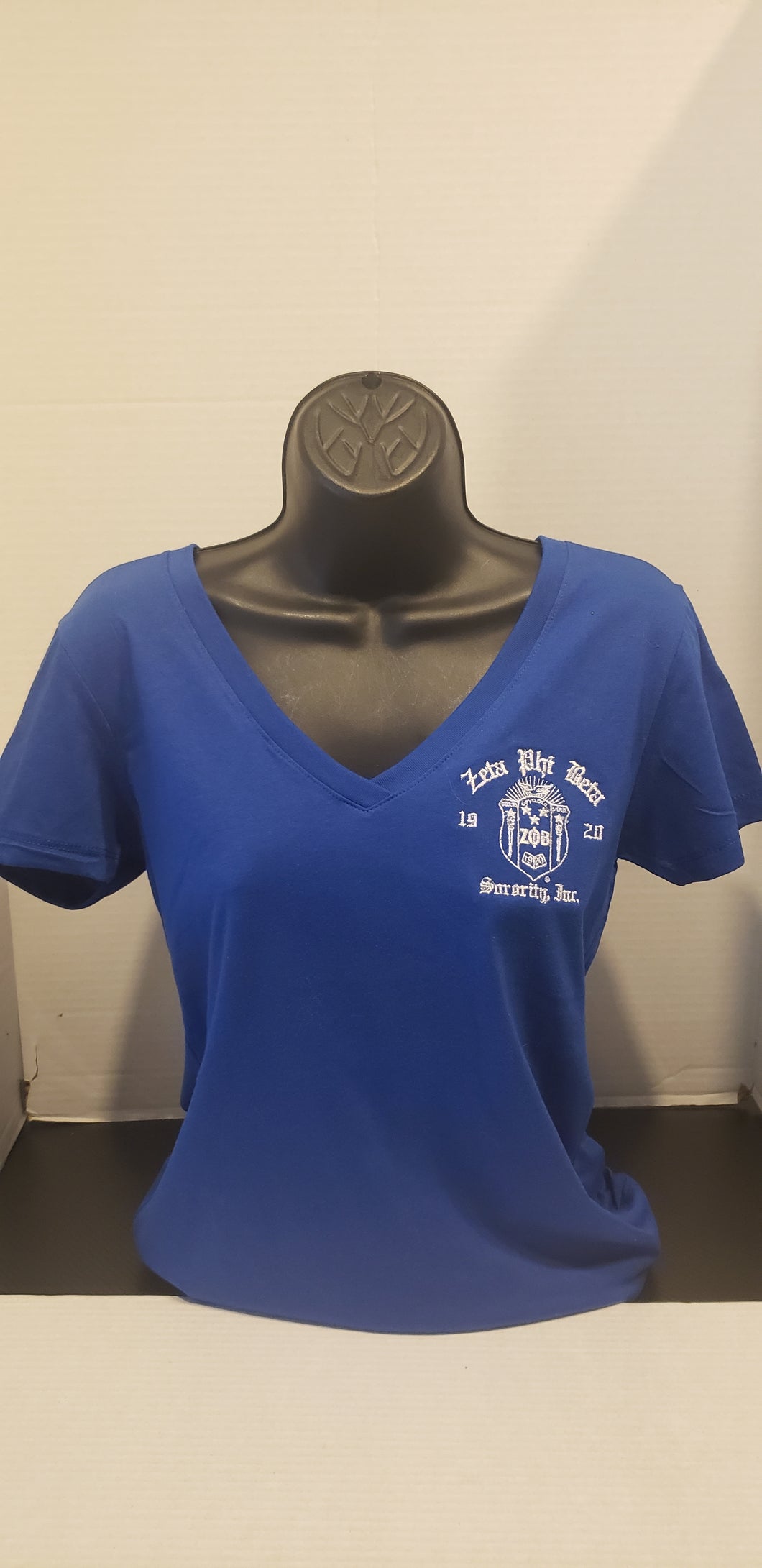 Zeta Phi Beta Shield V-neck(Blue)