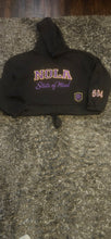 NOLA "State Of Mind" Cropped Hoodie (Black/Purple)