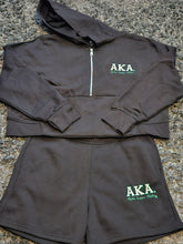 AKA Bold Quarter-Zip Hoodie Short Set(Blk)
