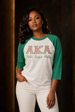 AKA Baseball Tee - Bold 2 (Green/White)