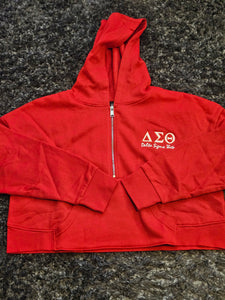 Delta Sigma Theta Quarter Zip Hoodie(Red)