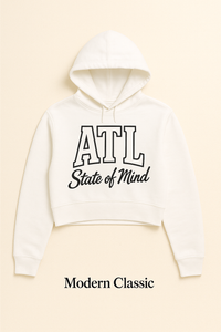 ATL"State Of Mind" Cropped Hoodie(Black)