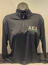 AKA (Bold)3/4 Zip Dri Fit Pullover( Black)