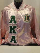 Alpha Kappa Alpha Bomber Satin Jacket - Unisex (Pink/Green)