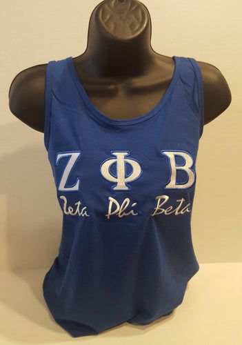 ZETA PHI BETATanks( Racer Back)Blue