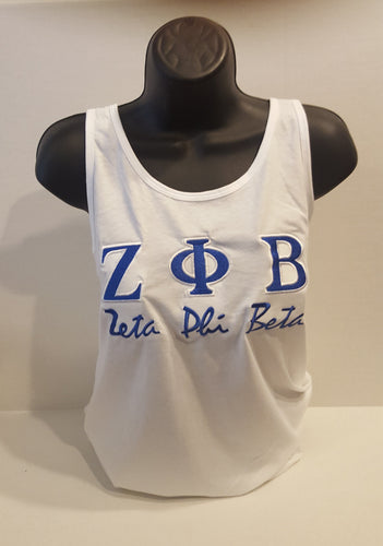 ZETA PHI BETATanks( Racer Back)White