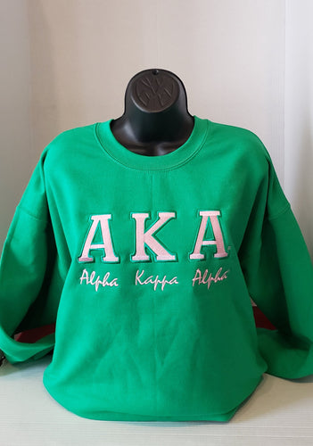 ALPHA KALPHA KAPPA ALPHA(Bold)CREWNECK SWEATSHIRT( Green)