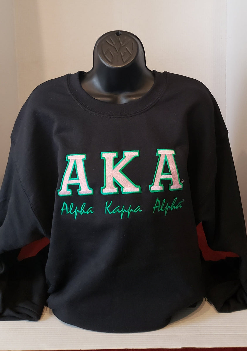 ALPHA KAPPA ALPHA CREWNECK SWEATSHIRT(Bold Black) – KLASSY GREEK EMBLEMS