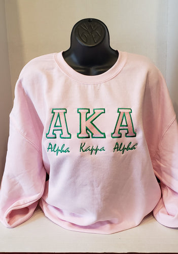 ALPHA KALPHA KAPPA ALPHA(Bold)CREWNECK SWEATSHIRT(Pink)