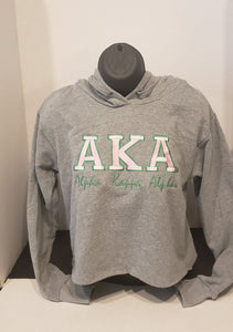 ALPHA KAPPA ALPHA Grey (BOLD CROPPED) Grey Sport Hoodie