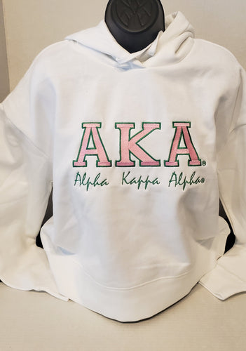 ALPHA KAPPA ALPHA White (BOLD CROPPED)  Sport Hoodie