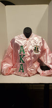 Alpha Kappa Alpha Bomber Satin Jacket(Pink/Ivy)