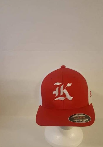 Kappa Alpha Psi Old English (K)Red/Wht Baseball Caps