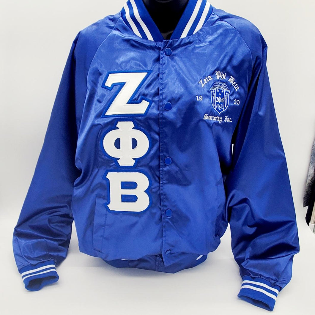 ZETA PHI BETA Satin Baseball Jacket